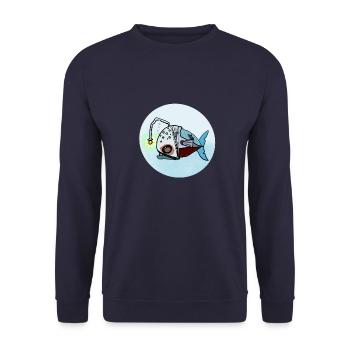 Leuchtfisch Unterwasserlamp - Unisex Pullover - Navy - Vorne - Alina (178cm) & Michal (187cm)