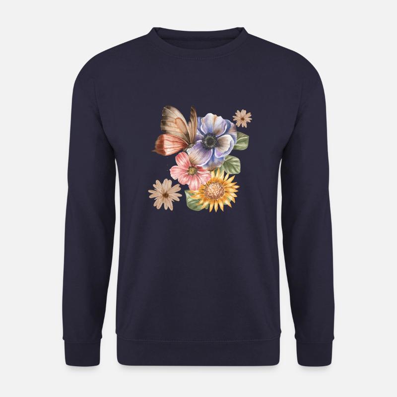 BLUMEN & SCHMETTERLING - Unisex Pullover - Navy