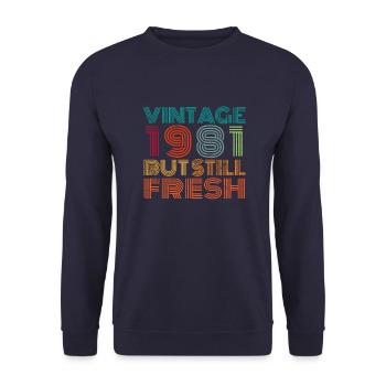 Vintage 1981 - Unisex Pullover - Navy - Vorne - Alina (178cm) & Michal (187cm)