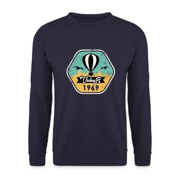 1969 Vintage Vintage Birthday Gift - Unisex Sweatshirt - navy - Front - Alina (178cm) & Michal (187cm)