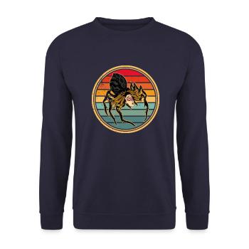 Yokai Japan Jorogumo Folklore Mythos Spinne - Unisex Pullover - Navy - Vorne - Alina (178cm) & Michal (187cm)