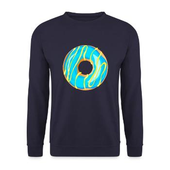 Donut Zeichnung Dessert Donuts Kuchen Gebäck 1 A - Unisex Pullover - Navy - Vorne - Alina (178cm) & Michal (187cm)