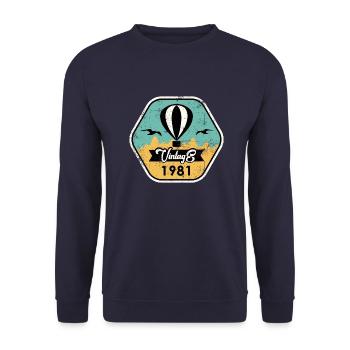 Vintage 1981 - Unisex Pullover - Navy - Vorne - Alina (178cm) & Michal (187cm)