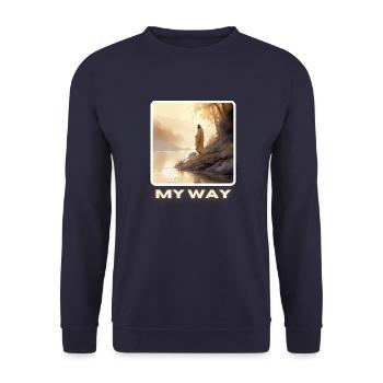 Jésus, Bible, Christ, Foi, Foi, Dieu - Sweat-shirt Unisexe - marine - Devant - Alina (178cm) & Michal (187cm)