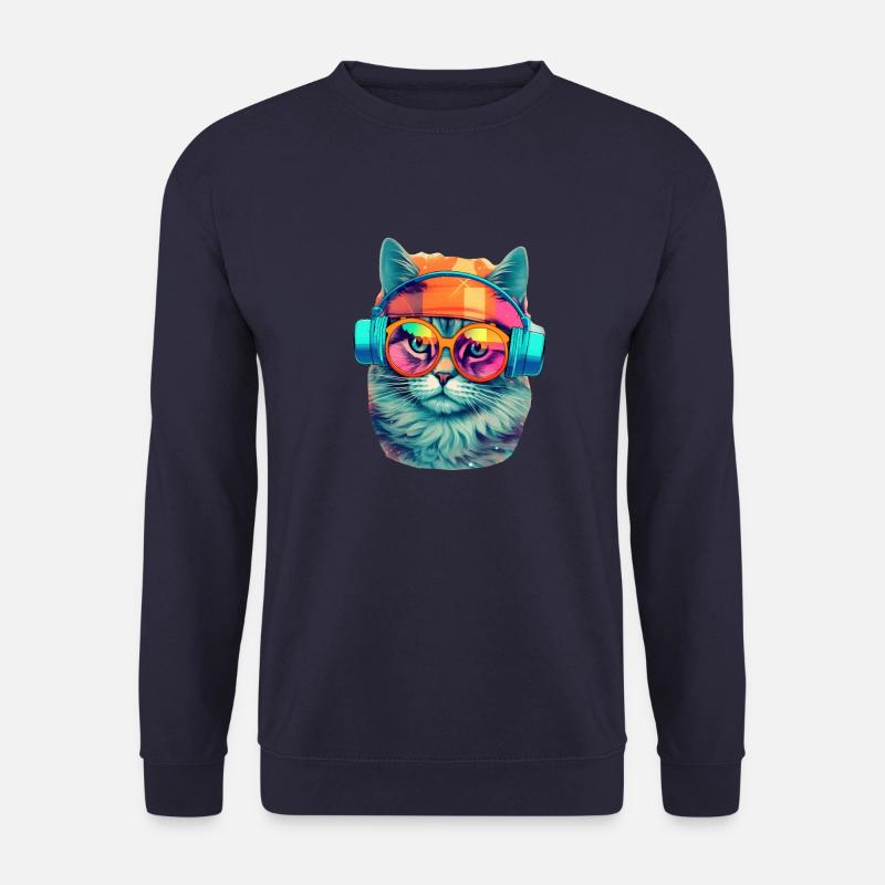 Musik Katze #cat #tshirt - Unisex Pullover - Navy