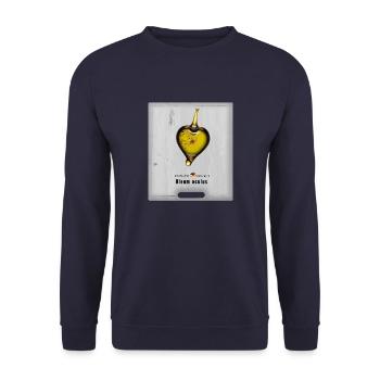 German Art - Oil Eye in Heart Shape - Unisex Sweatshirt - navy - Front - Alina (178cm) & Michal (187cm)