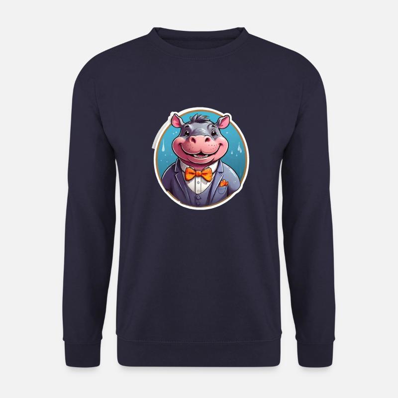 Lustiges Comic Nilpferd - Unisex Pullover - Navy