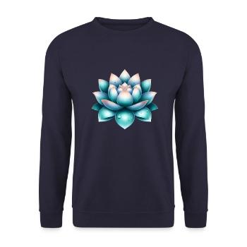 Serene Lotus Flower - Unisex Sweatshirt - navy - Front - Alina (178cm) & Michal (187cm)