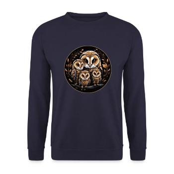 Barn Owl Barn Owl Family Owl Graphic - Unisex Sweatshirt - navy - Front - Alina (178cm) & Michal (187cm)