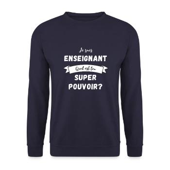 Super pouvoir enseigant - Sweat-shirt Unisexe - marine - Devant - Alina (178cm) & Michal (187cm)