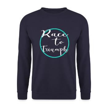 horse racing thrilling experiences present - Unisex Sweatshirt - navy - Front - Alina (178cm) & Michal (187cm)