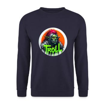 Troll - Unisex Pullover - Navy - Vorne - Alina (178cm) & Michal (187cm)