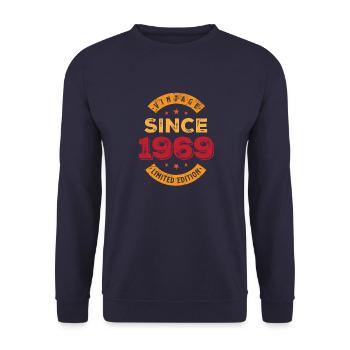 1969 Vintage Vintage Birthday Gift - Unisex Sweatshirt - navy - Front - Alina (178cm) & Michal (187cm)
