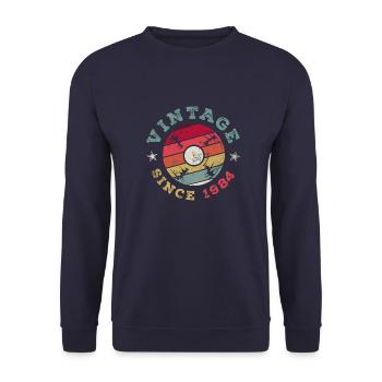 Millésime 1984 - Sweat-shirt Unisexe - marine - Devant - Alina (178cm) & Michal (187cm)