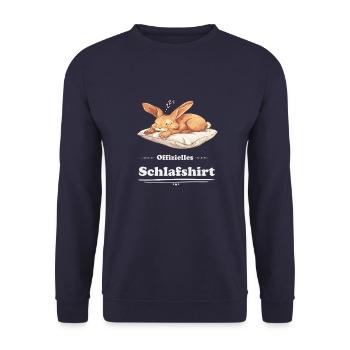 Offizielles Schlafshirt Hase - Unisex Pullover - Navy - Vorne - Alina (178cm) & Michal (187cm)