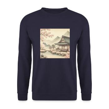 Japan Vintage Bright - Unisex Sweatshirt - navy - Front - Alina (178cm) & Michal (187cm)