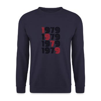 Millésime 1979 - Sweat-shirt Unisexe - marine - Devant - Alina (178cm) & Michal (187cm)