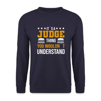 Richter Jura Studenten Sprüche - Unisex Pullover - Navy - Vorne - Alina (178cm) & Michal (187cm)