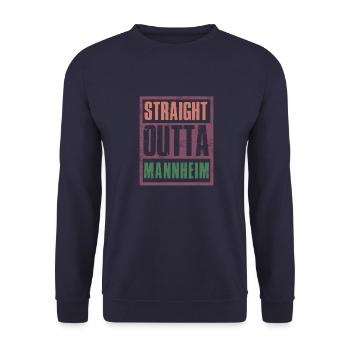 Tout droit sorti de Mannheim - Sweat-shirt Unisexe - marine - Devant - Alina (178cm) & Michal (187cm)