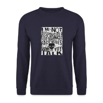 I m not a people person Funny anti social quote 40 - Unisex Sweatshirt - navy - Front - Alina (178cm) & Michal (187cm)