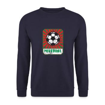 Portugal Football Rétro - Sweat-shirt Unisexe - marine - Devant - Alina (178cm) & Michal (187cm)