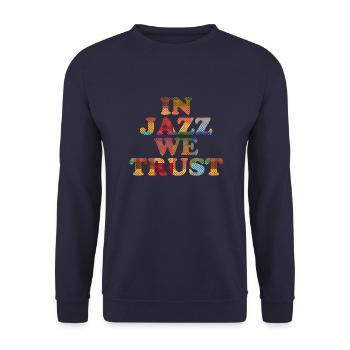 In Jazz we Trust - Unisex Pullover - Navy - Vorne - Alina (178cm) & Michal (187cm)