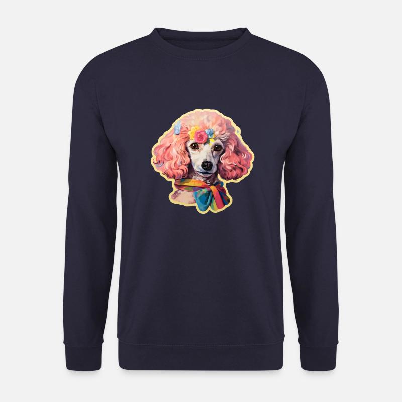 Poodle head with accessories - Unisex Sweatshirt - navy