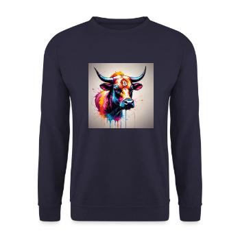 Bitcoin Bull - Unisex Pullover - Navy - Vorne - Alina (178cm) & Michal (187cm)