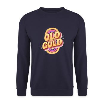 Old but Gold Retro - Unisex Pullover - Navy - Vorne - Alina (178cm) & Michal (187cm)
