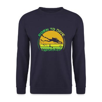 Born to Dive - Sweat-shirt Unisexe - marine - Devant - Alina (178cm) & Michal (187cm)