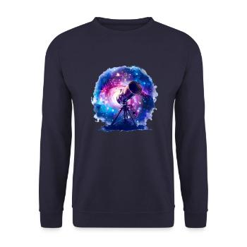 Astronomy with telescopes is broadening horizons - Unisex Sweatshirt - navy - Front - Alina (178cm) & Michal (187cm)