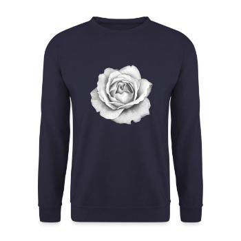 Weiße Rose - Unisex Pullover - Navy - Vorne - Alina (178cm) & Michal (187cm)