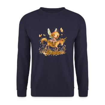 Feen sind Symbol der Hoffnung und Fantasie - Unisex Pullover - Navy - Vorne - Alina (178cm) & Michal (187cm)