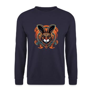 Portrait de lapin - Sweat-shirt Unisexe - marine - Devant - Alina (178cm) & Michal (187cm)