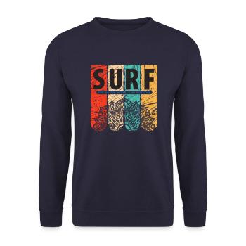 Surf : hors de l’eau je ne suis rien - Sweat-shirt Unisexe - marine - Devant - Alina (178cm) & Michal (187cm)
