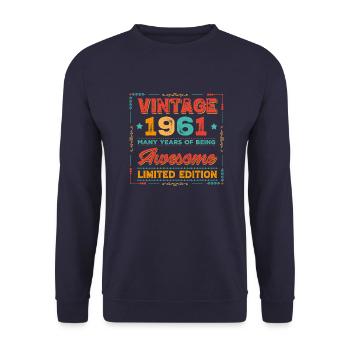 Millésime 1961 - Sweat-shirt Unisexe - marine - Devant - Alina (178cm) & Michal (187cm)