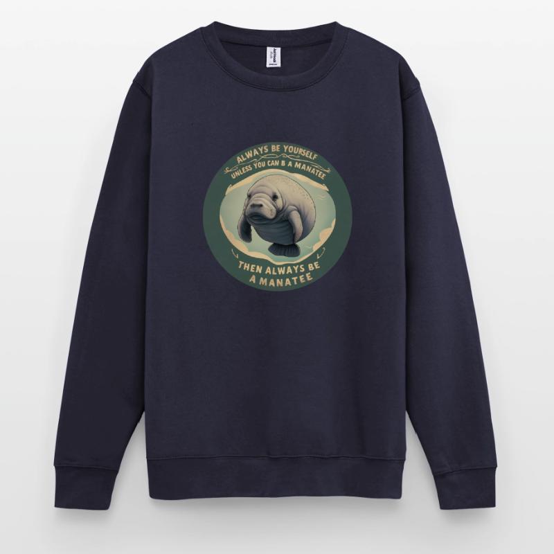 Sei Du selbst oder sei ein Manatee Lebensweisheit Unisex Pullover