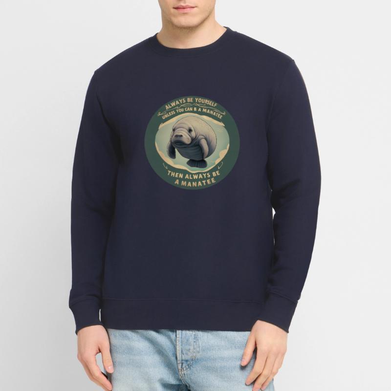 Sei Du selbst oder sei ein Manatee Lebensweisheit Unisex Pullover