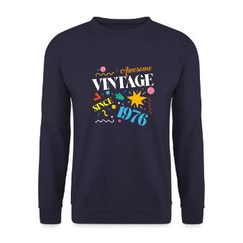 Vintage 1976 - Unisex Pullover - Navy - Vorne - Alina (178cm) & Michal (187cm)