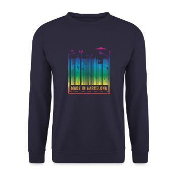 Fabriqué à Barcelone - Sweat-shirt Unisexe - marine - Devant - Alina (178cm) & Michal (187cm)