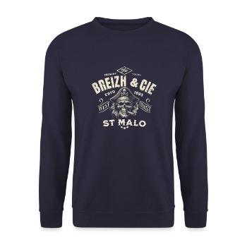 Breizh Cie St Malo - Unisex Sweatshirt - navy - Front - Alina (178cm) & Michal (187cm)