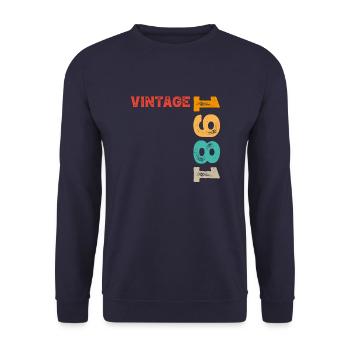 Vintage 1981 - Unisex Sweatshirt - navy - Front - Alina (178cm) & Michal (187cm)