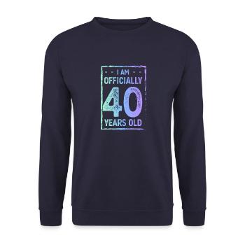 1984 40. Geburtstag - Unisex Pullover - Navy - Vorne - Alina (178cm) & Michal (187cm)