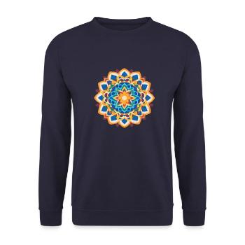 Mandala Pattern Colors Symmetrical3 - Unisex Sweatshirt - navy - Front - Alina (178cm) & Michal (187cm)