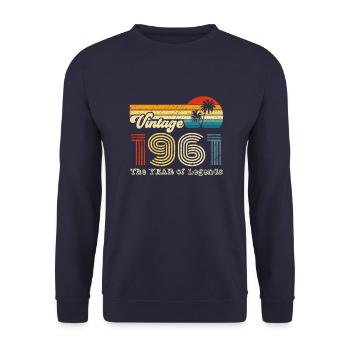 Millésime 1961 - Sweat-shirt Unisexe - marine - Devant - Alina (178cm) & Michal (187cm)