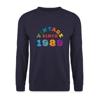 Millésime 1989 - Sweat-shirt Unisexe - marine - Devant - Alina (178cm) & Michal (187cm)