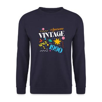 Millésime 1990 - Sweat-shirt Unisexe - marine - Devant - Alina (178cm) & Michal (187cm)