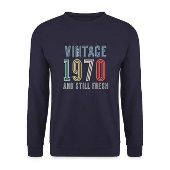 Vintage 1970 - Unisex Pullover - Navy - Vorne - Alina (178cm) & Michal (187cm)