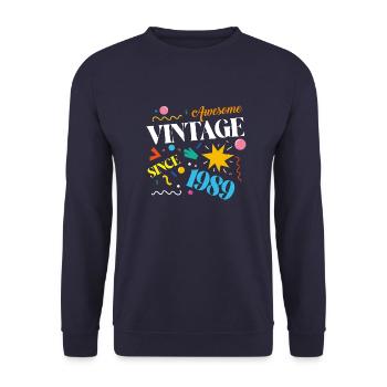Millésime 1989 - Sweat-shirt Unisexe - marine - Devant - Alina (178cm) & Michal (187cm)