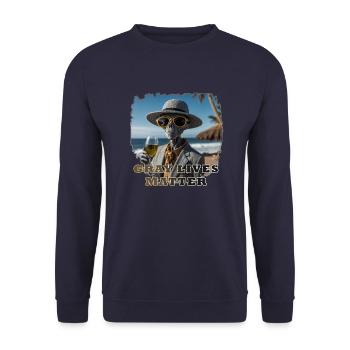 Gray lives matter - Version 1 - Unisex Pullover - Navy - Vorne - Alina (178cm) & Michal (187cm)